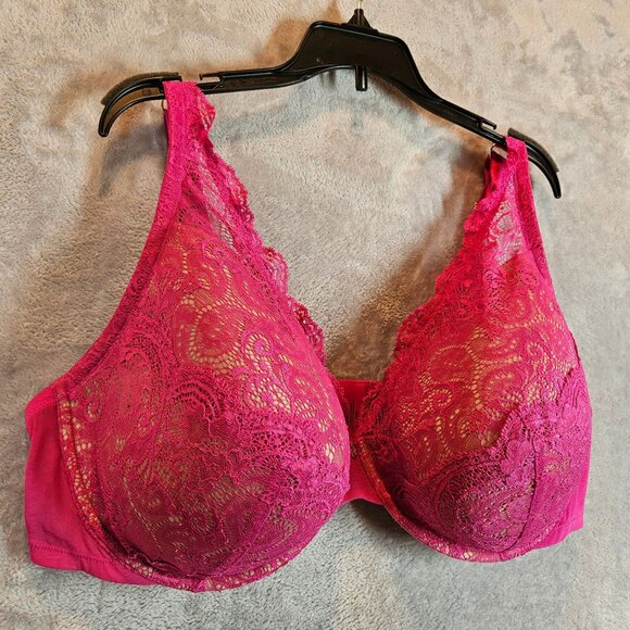 Thirdlove Hot Pink Lace Underwire Bra Full Coverage Womens 44E Sexy Feminine - Picture 4 of 16